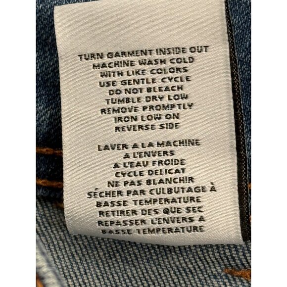 OAT New York Wide-Leg Denim Jeans Raw-Hem Blue Womens Size 10/30 - Picture 8 of 8